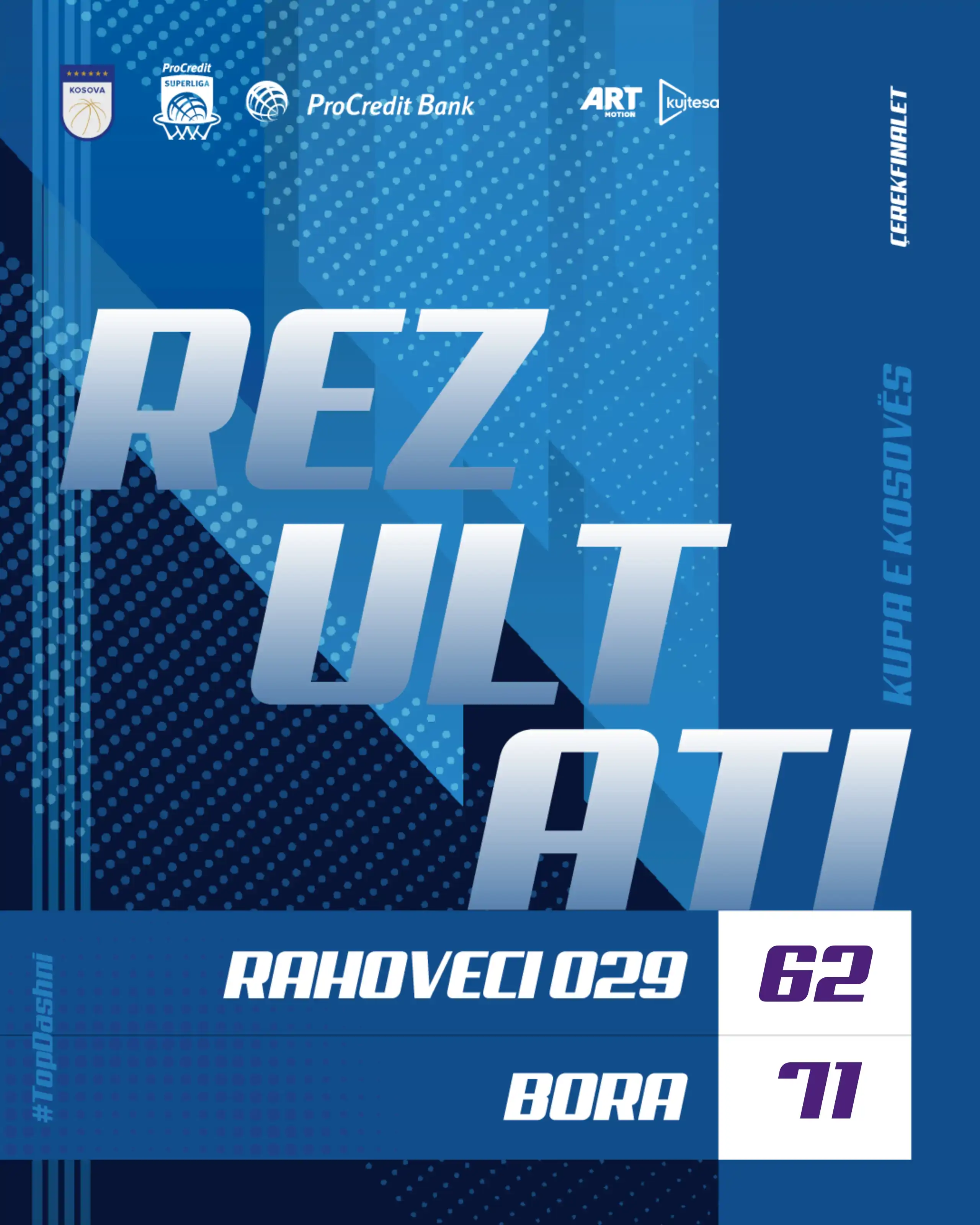 Bora depërton në Top 4 të Kupës së Kosovës